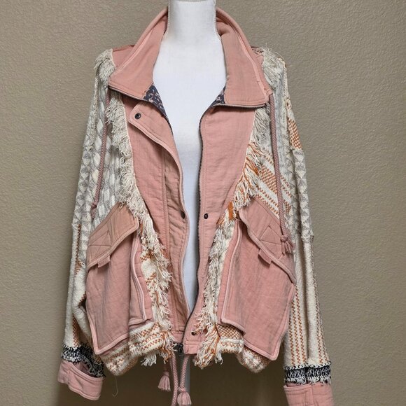 Free People Everything Nice Jacket in Sugar Rose Combo - Picture 3 of 16